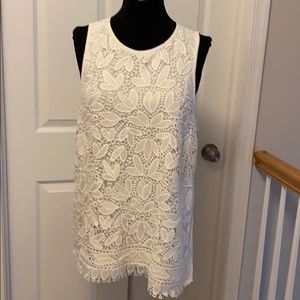 LOFT White Lace Tank Top